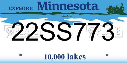 22SS773 Minnesota License Plate
