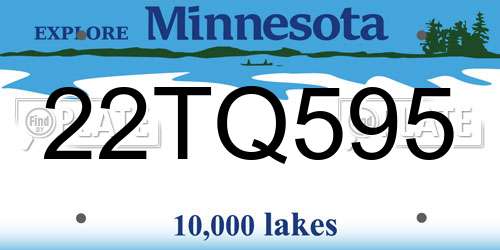 22TQ595 Minnesota License Plate