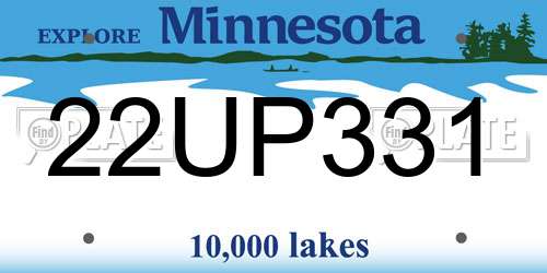 22UP331 Minnesota License Plate