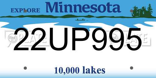 22UP995 Minnesota License Plate