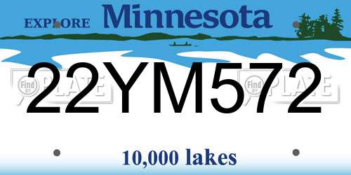 22YM572 Minnesota License Plate