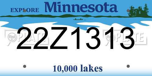 22Z1313 Minnesota License Plate