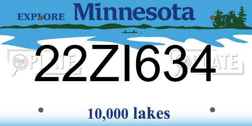 22ZI634 Minnesota License Plate