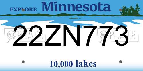 22ZN773 Minnesota License Plate