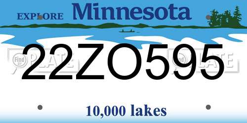 22ZO595 Minnesota License Plate