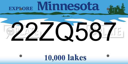 22ZQ587 Minnesota License Plate