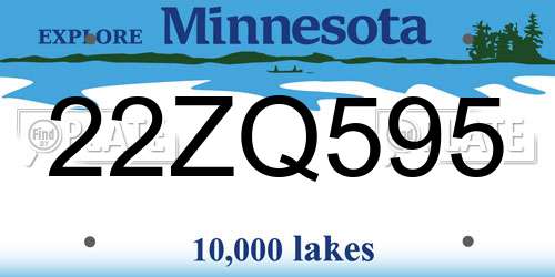 22ZQ595 Minnesota License Plate