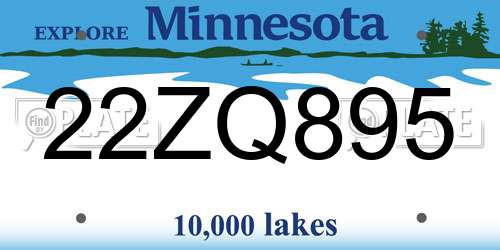 22ZQ895 Minnesota License Plate
