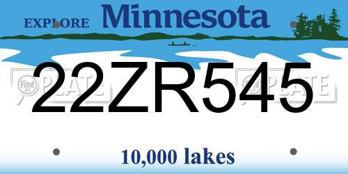 22ZR545 Minnesota License Plate