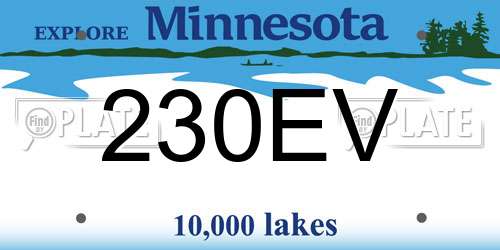 230EV Minnesota License Plate