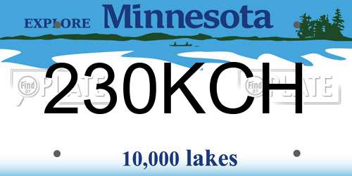 230KCH Minnesota License Plate