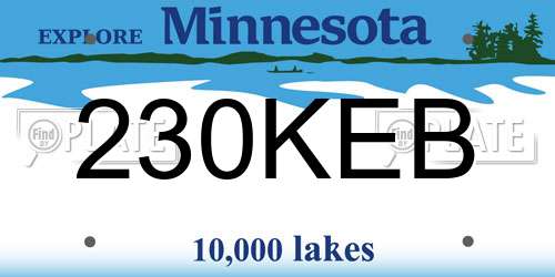 230KEB Minnesota License Plate