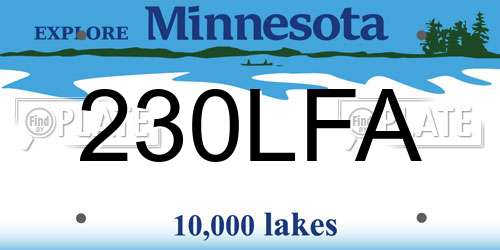 230LFA Minnesota License Plate