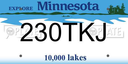 230TKJ Minnesota License Plate