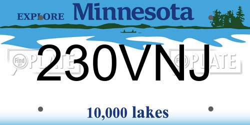 230VNJ Minnesota License Plate
