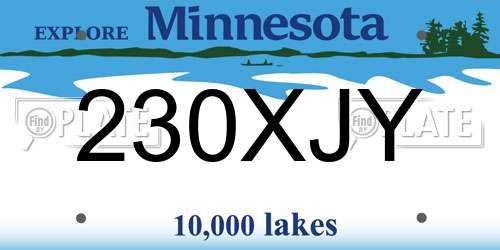 230XJY Minnesota License Plate