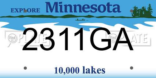 2311GA Minnesota License Plate