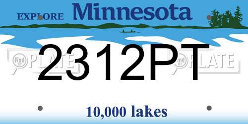 2312PT Minnesota License Plate