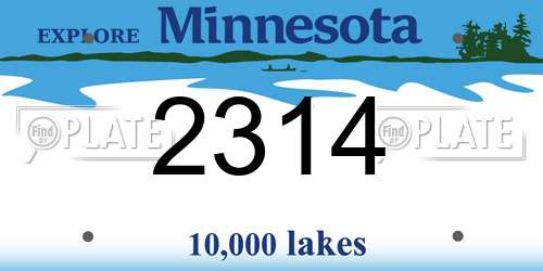 2314 Minnesota License Plate