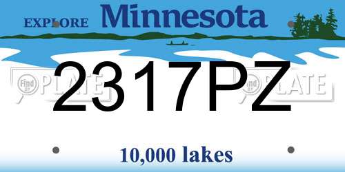 2317PZ Minnesota License Plate