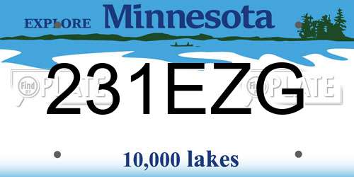 231EZG Minnesota License Plate