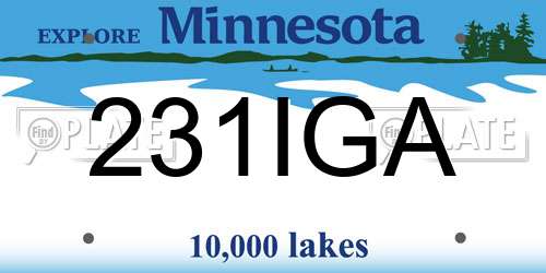 231IGA Minnesota License Plate
