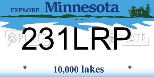 231LRP Minnesota License Plate