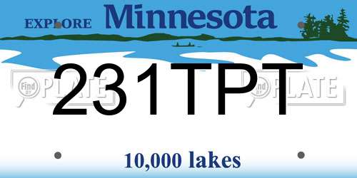 231TPT Minnesota License Plate