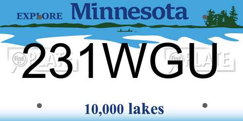 231WGU Minnesota License Plate