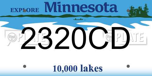 2320CD Minnesota License Plate