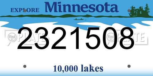2321508 Minnesota License Plate