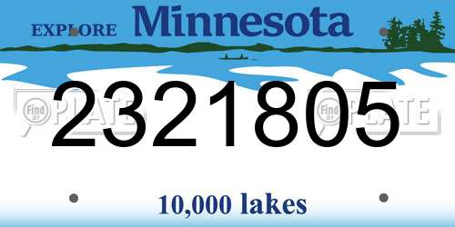 2321805 Minnesota License Plate