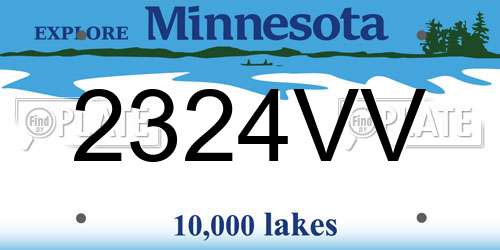 2324VV Minnesota License Plate