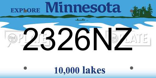 2326NZ Minnesota License Plate