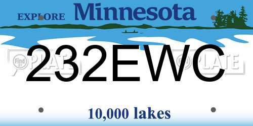 232EWC Minnesota License Plate