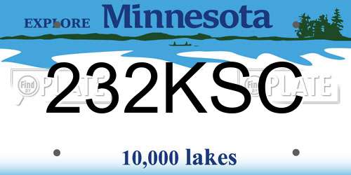 232KSC Minnesota License Plate