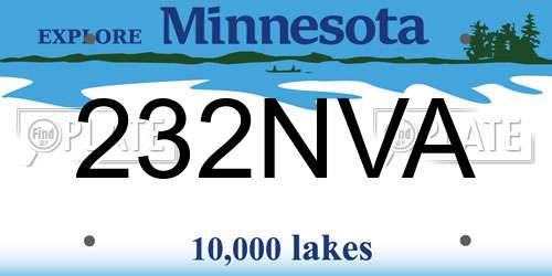 232NVA Minnesota License Plate