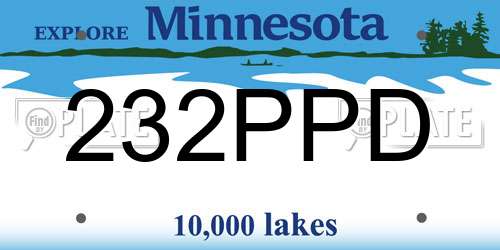 232PPD Minnesota License Plate