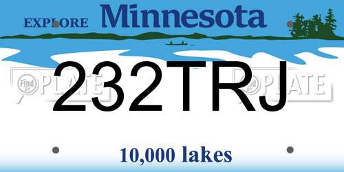 232TRJ Minnesota License Plate
