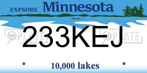 233KEJ Minnesota License Plate