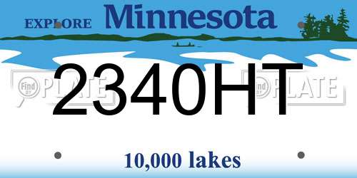 2340HT Minnesota License Plate