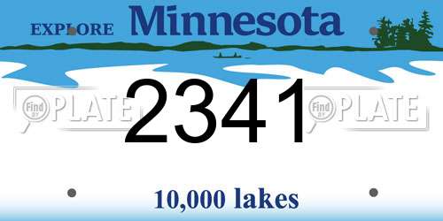 2341 Minnesota License Plate