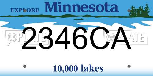 2346CA Minnesota License Plate