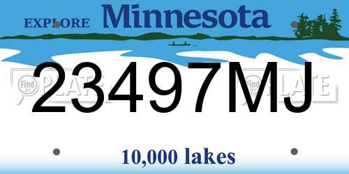 23497MJ Minnesota License Plate