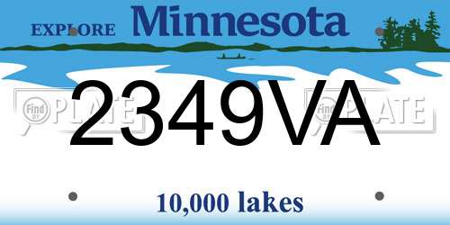 2349VA Minnesota License Plate