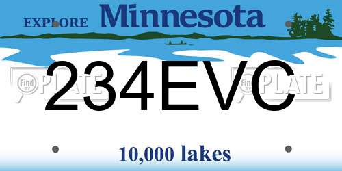 234EVC Minnesota License Plate