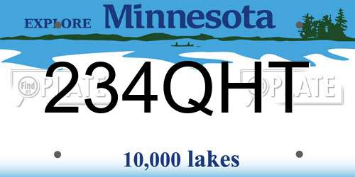 234QHT Minnesota License Plate