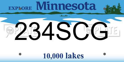 234SCG Minnesota License Plate