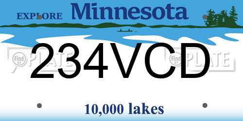 234VCD Minnesota License Plate
