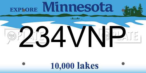 234VNP Minnesota License Plate